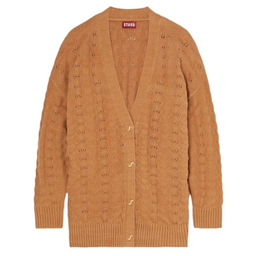STAUD‎ Women's Camel Cardigan Sweater. Size L